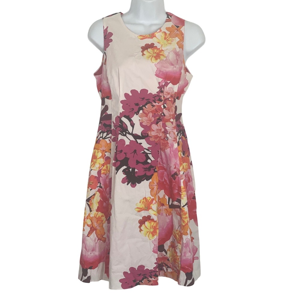 Vince Camuto‎ Women Dress Floral Fit Flare 4 Pink Garden Party Wedding Guest